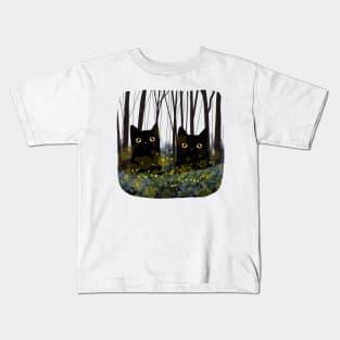Black Cats and Fireflies Kids T-Shirt